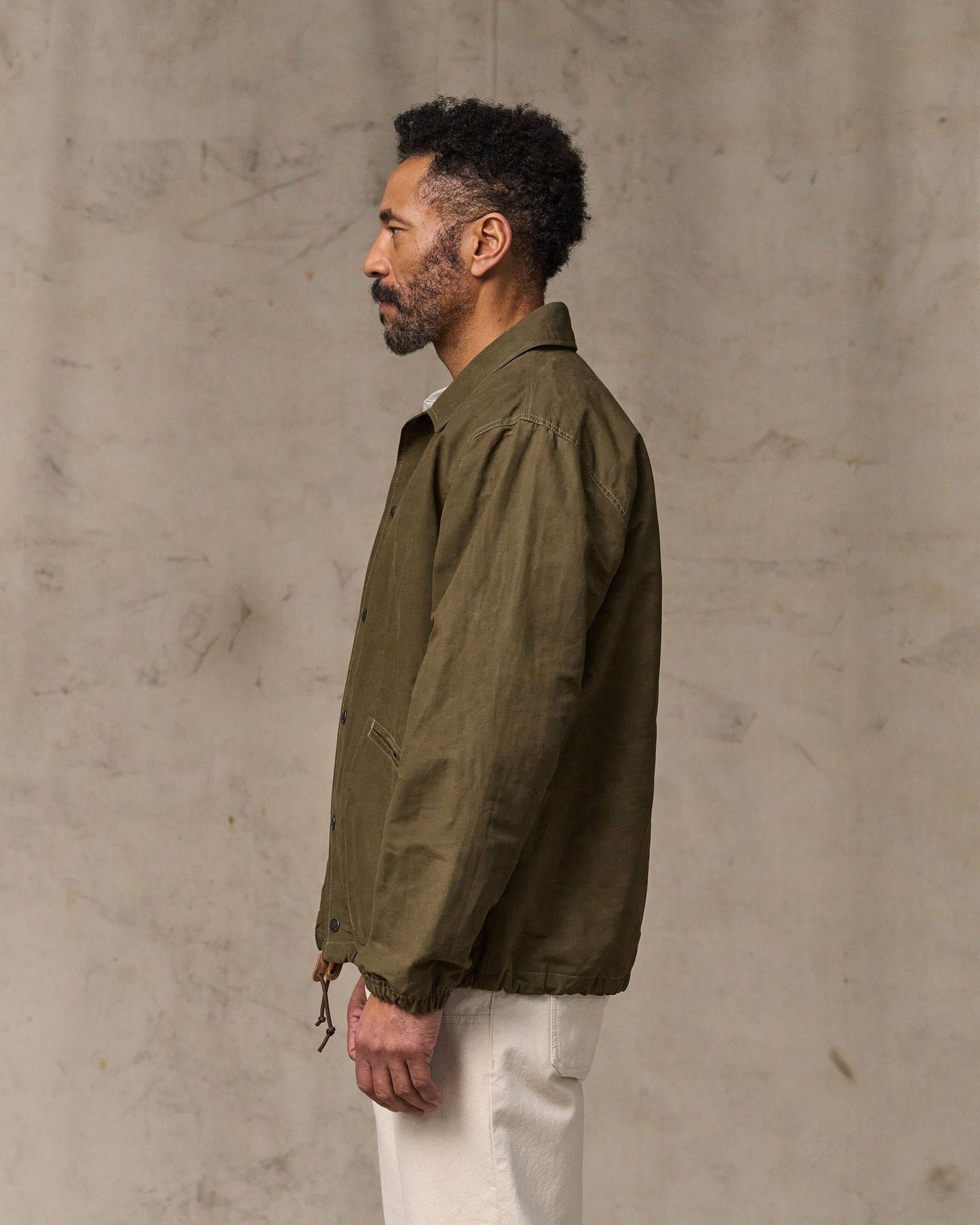 Filson Men Dry Wax Windbreaker - Military Olive
