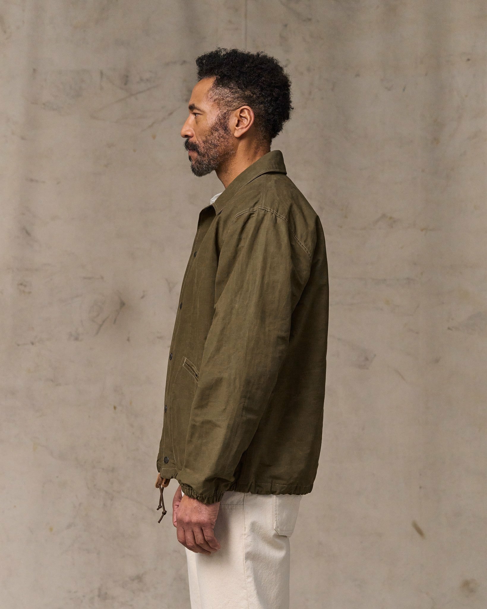 Filson Men Dry Wax Windbreaker - Military Olive
