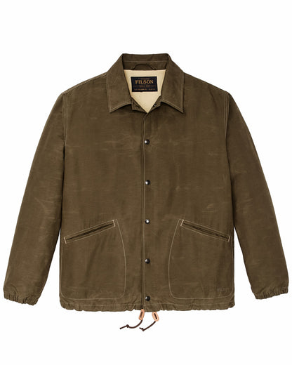 Filson Men Dry Wax Windbreaker - Military Olive