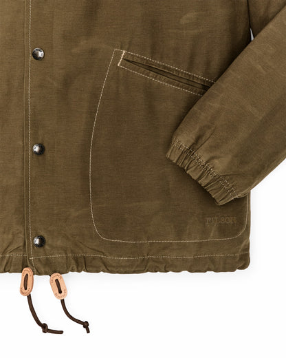Filson Men Dry Wax Windbreaker - Military Olive
