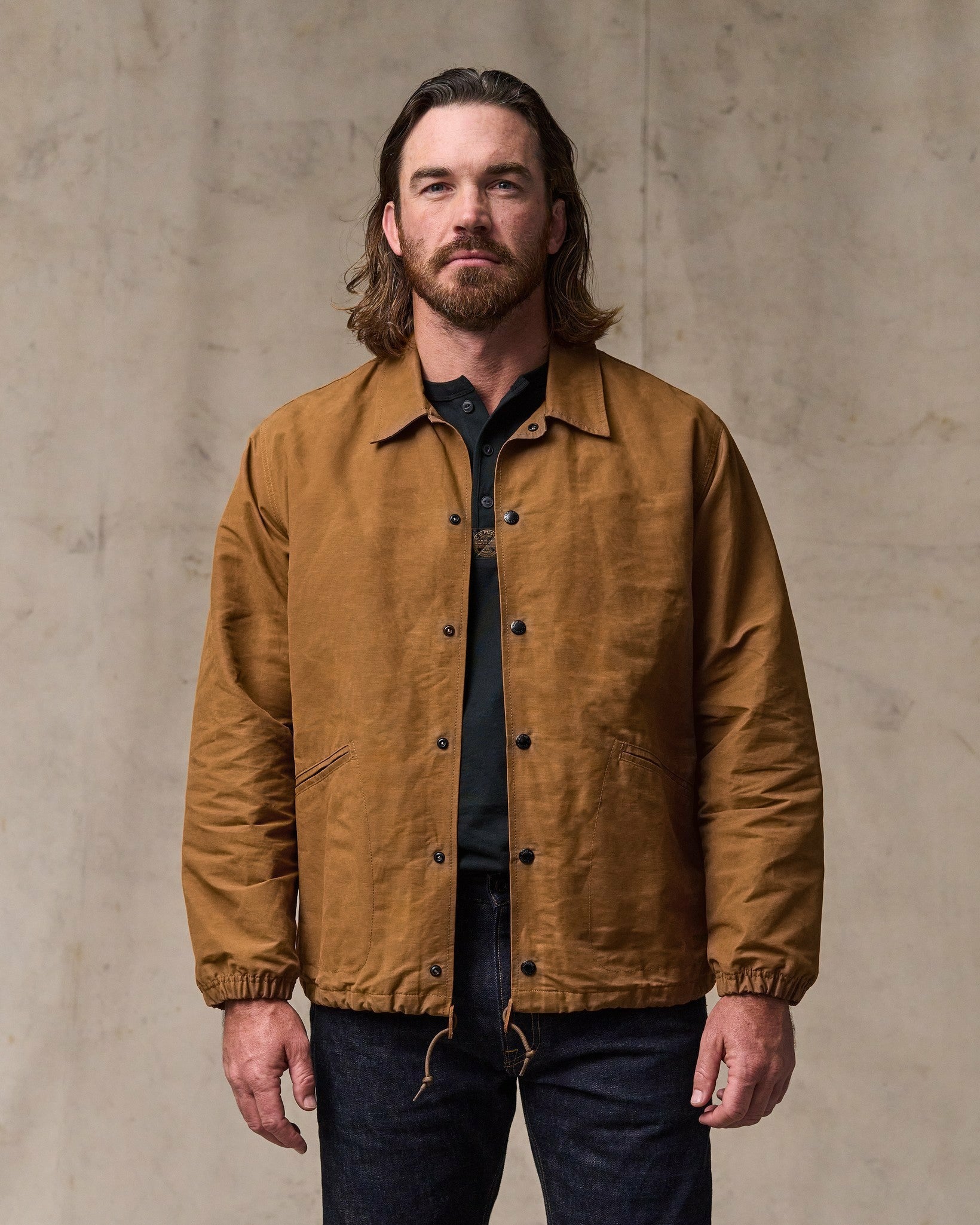 Filson Men Dry Wax Windbreaker - Harvest Tan