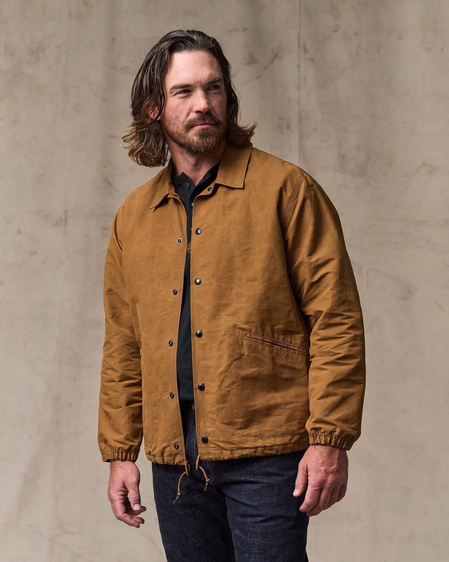Filson Men Dry Wax Windbreaker - Harvest Tan