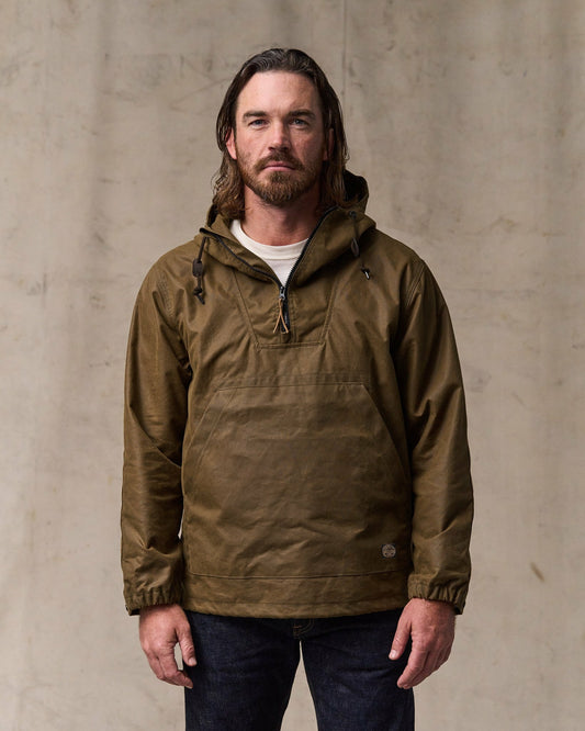 Filson Men Shelter Cloth Waxed Anorak - Dark Tan