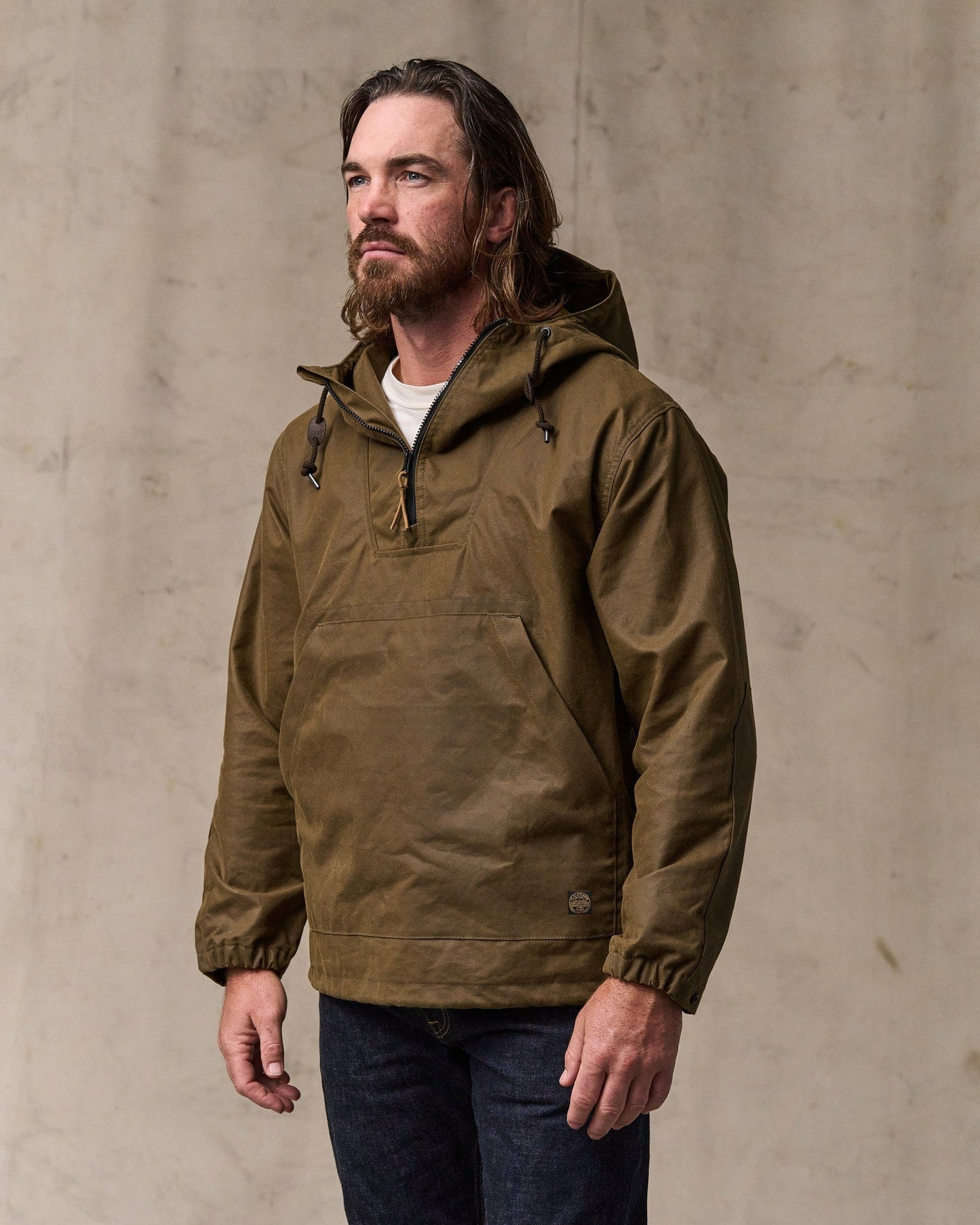Filson Men Shelter Cloth Waxed Anorak - Dark Tan