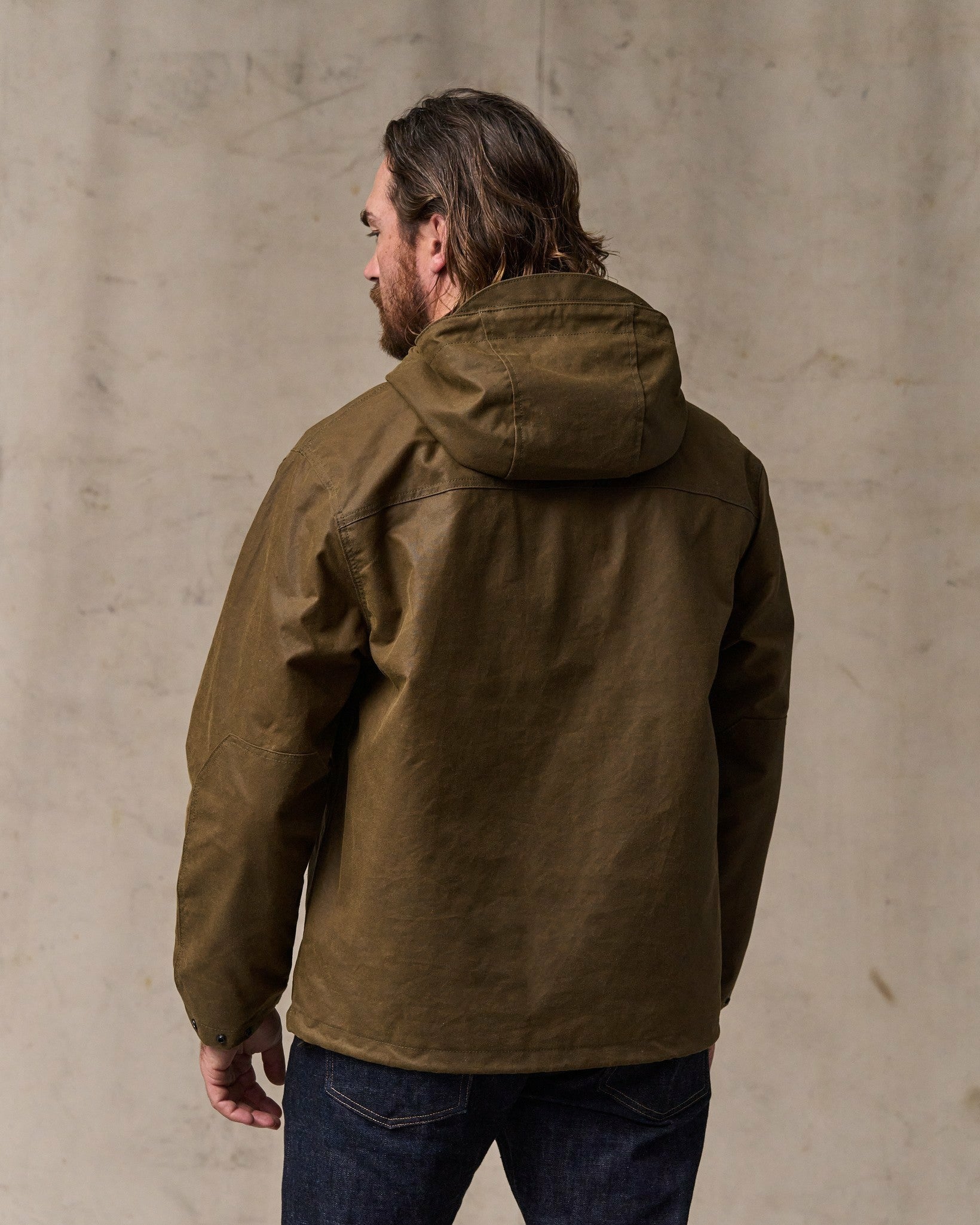 Filson Men Shelter Cloth Waxed Anorak - Dark Tan