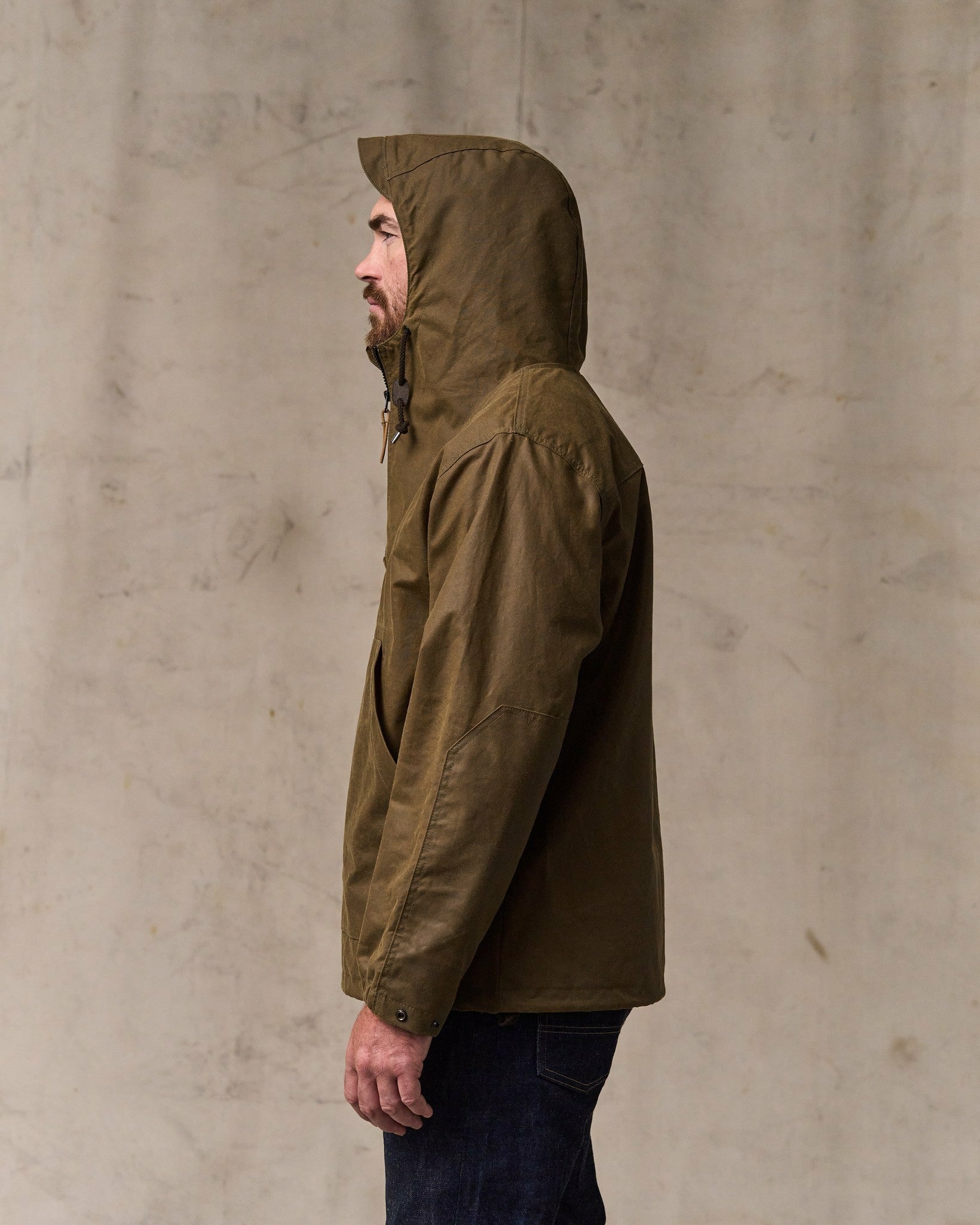 Filson Men Shelter Cloth Waxed Anorak - Dark Tan