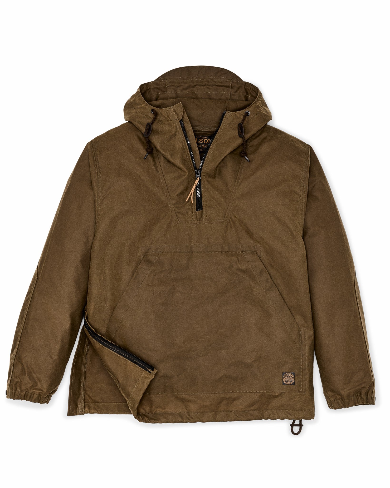 Filson Men Shelter Cloth Waxed Anorak - Dark Tan