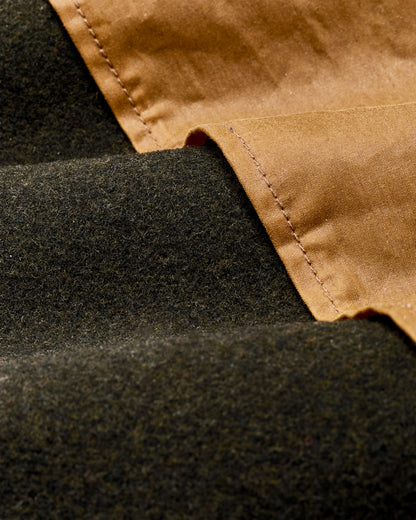 Filson Men Mackinaw Wool Caped Cruiser Jacket - Peat Black / Dark Tan
