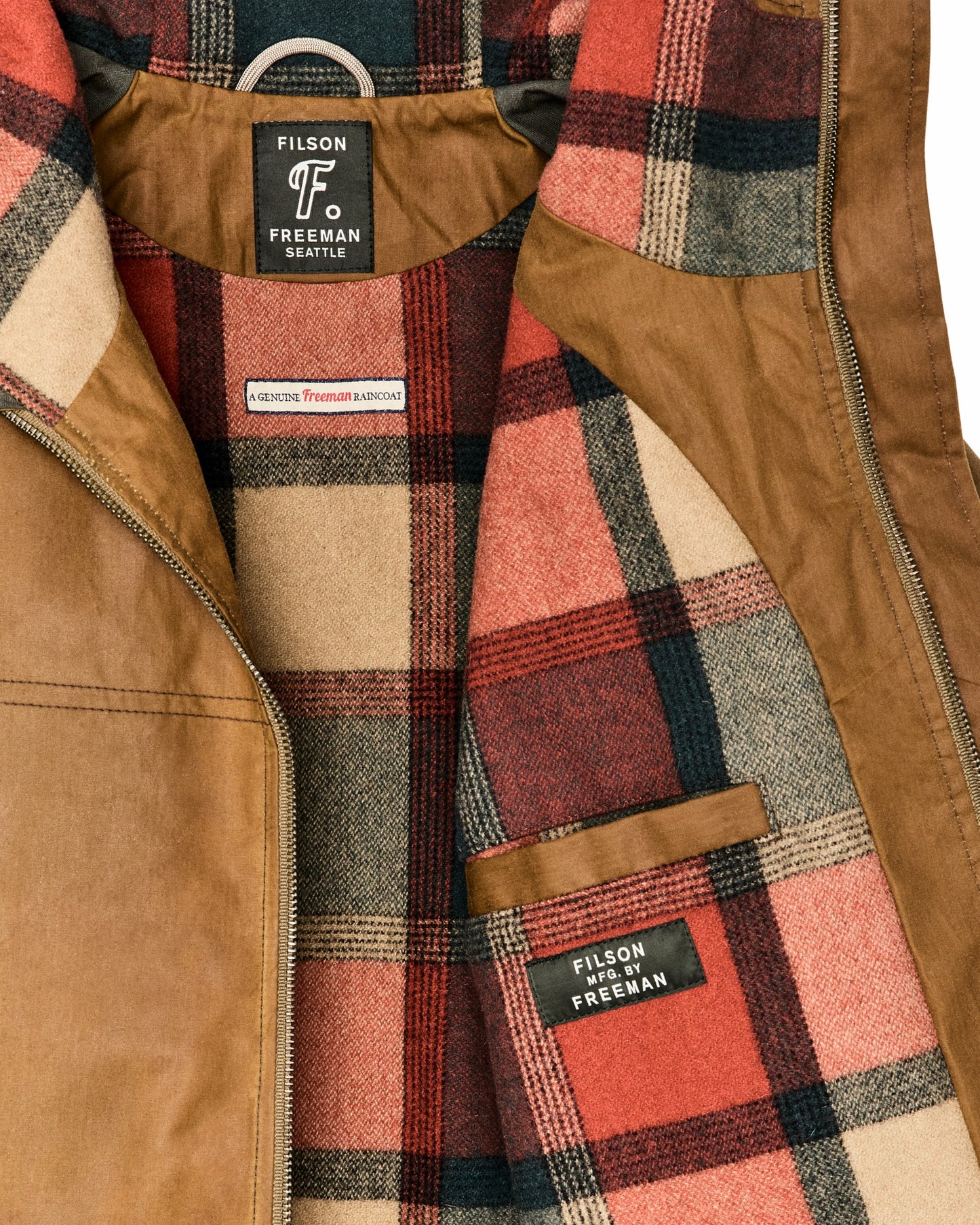 Filson Men Filson X Freeman Wool Lined Raincoat - Dark Tan / Amber Spruce