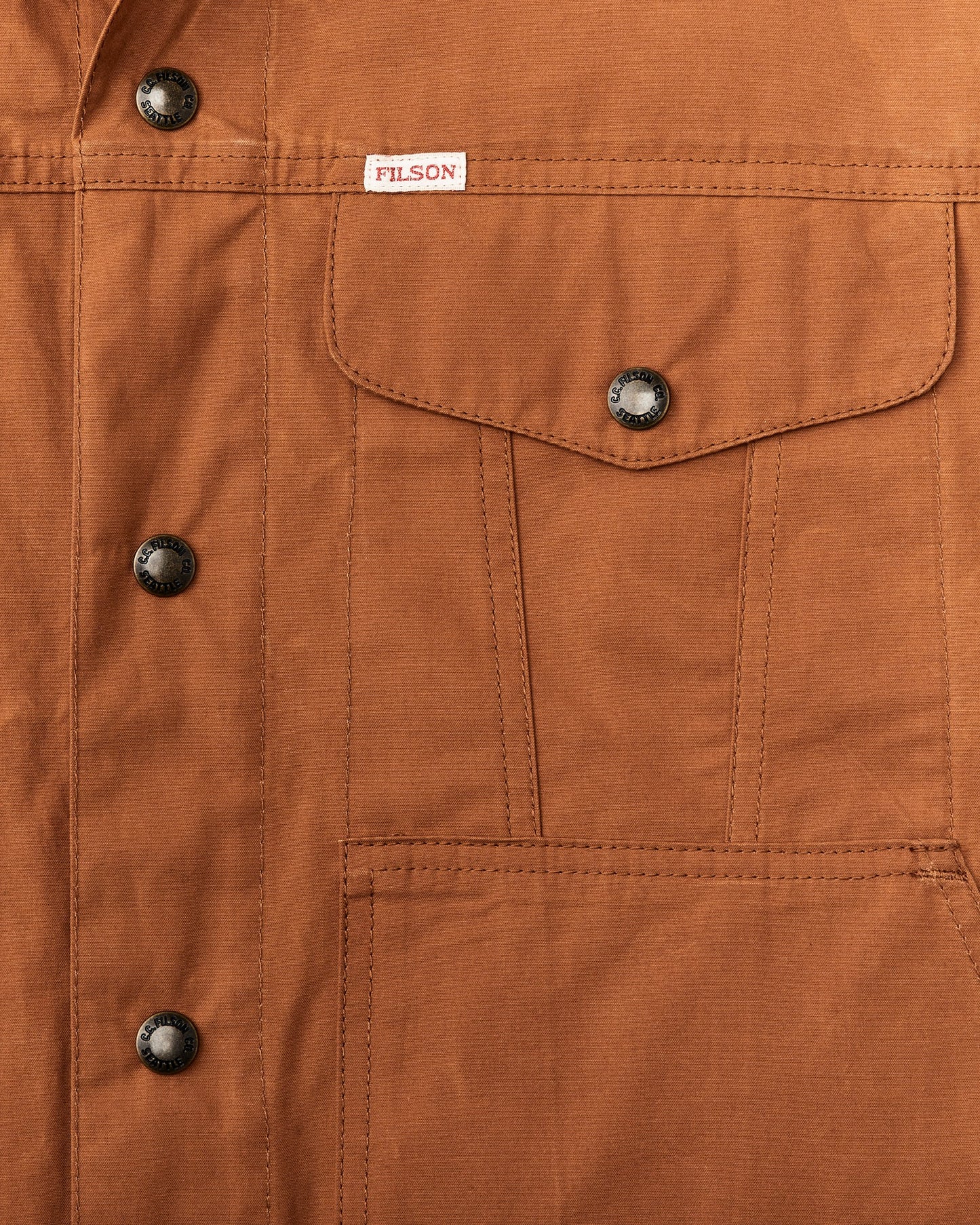 Filson Men Dry Wax Short Cruiser Jacket - Bourbon