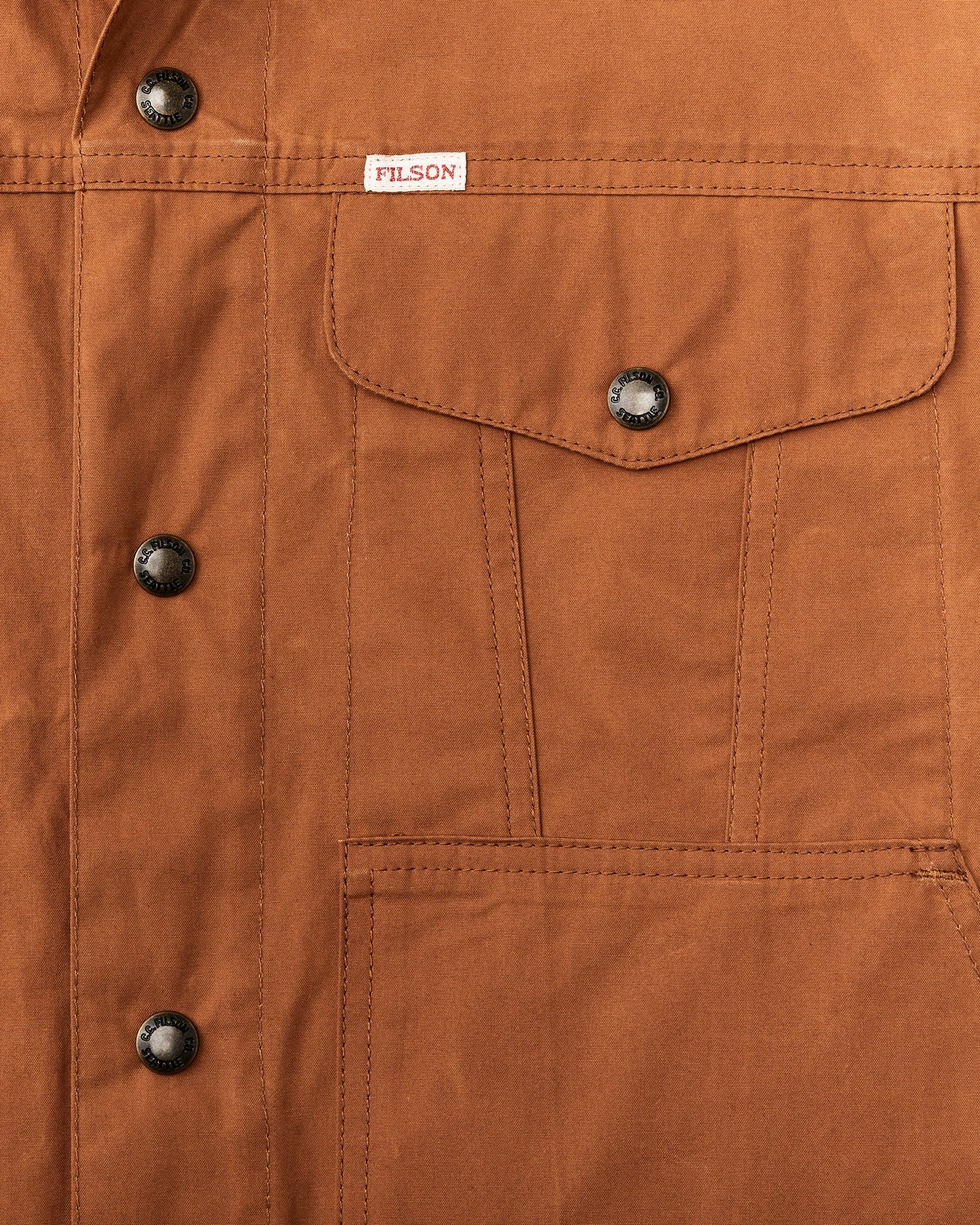 Filson Men Dry Wax Short Cruiser Jacket - Bourbon