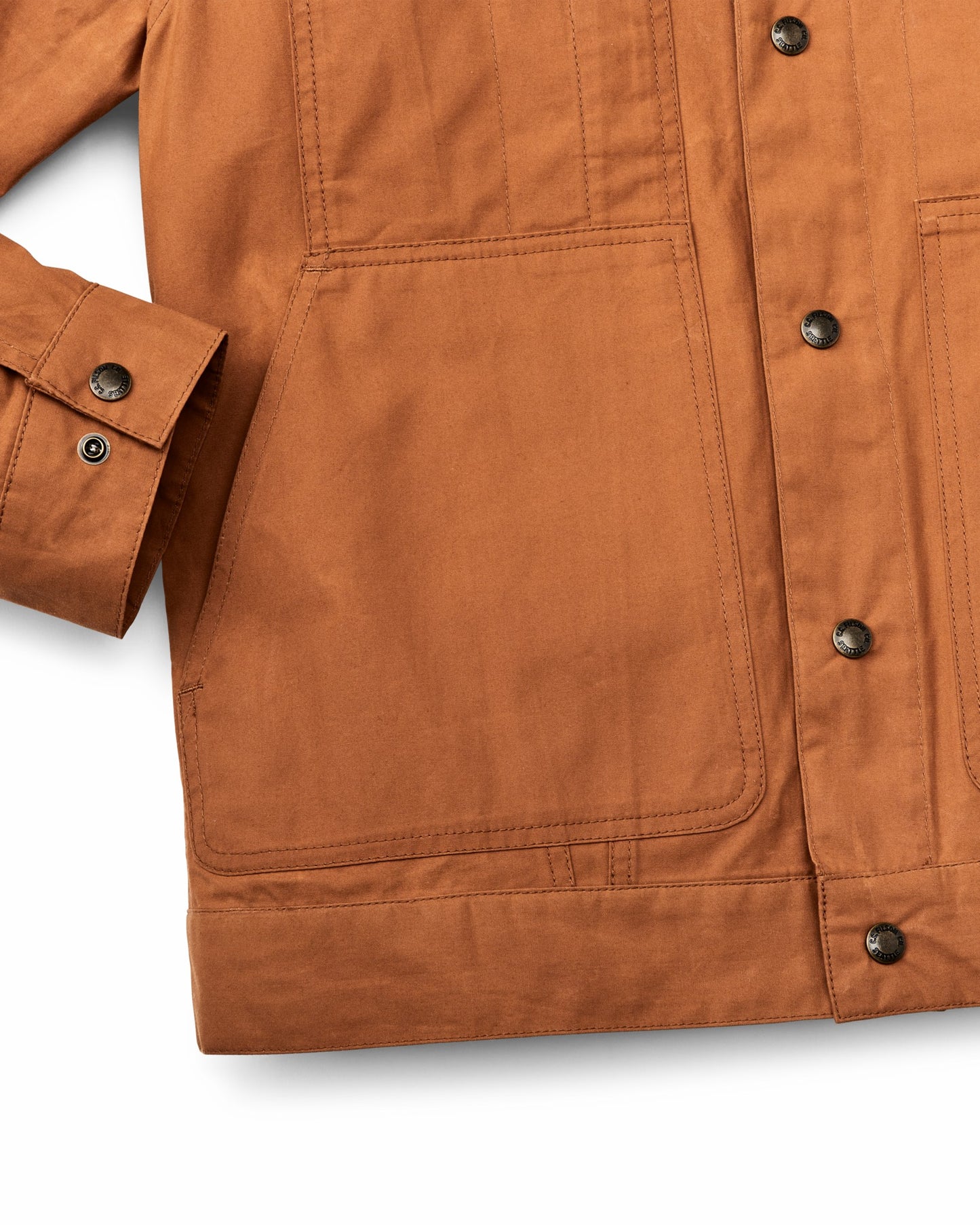 Filson Men Dry Wax Short Cruiser Jacket - Bourbon