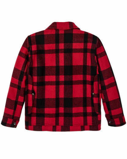 Filson Men 1940s Mackinaw Wool Cruiser Jacket - Red / Black Heritage Plaid