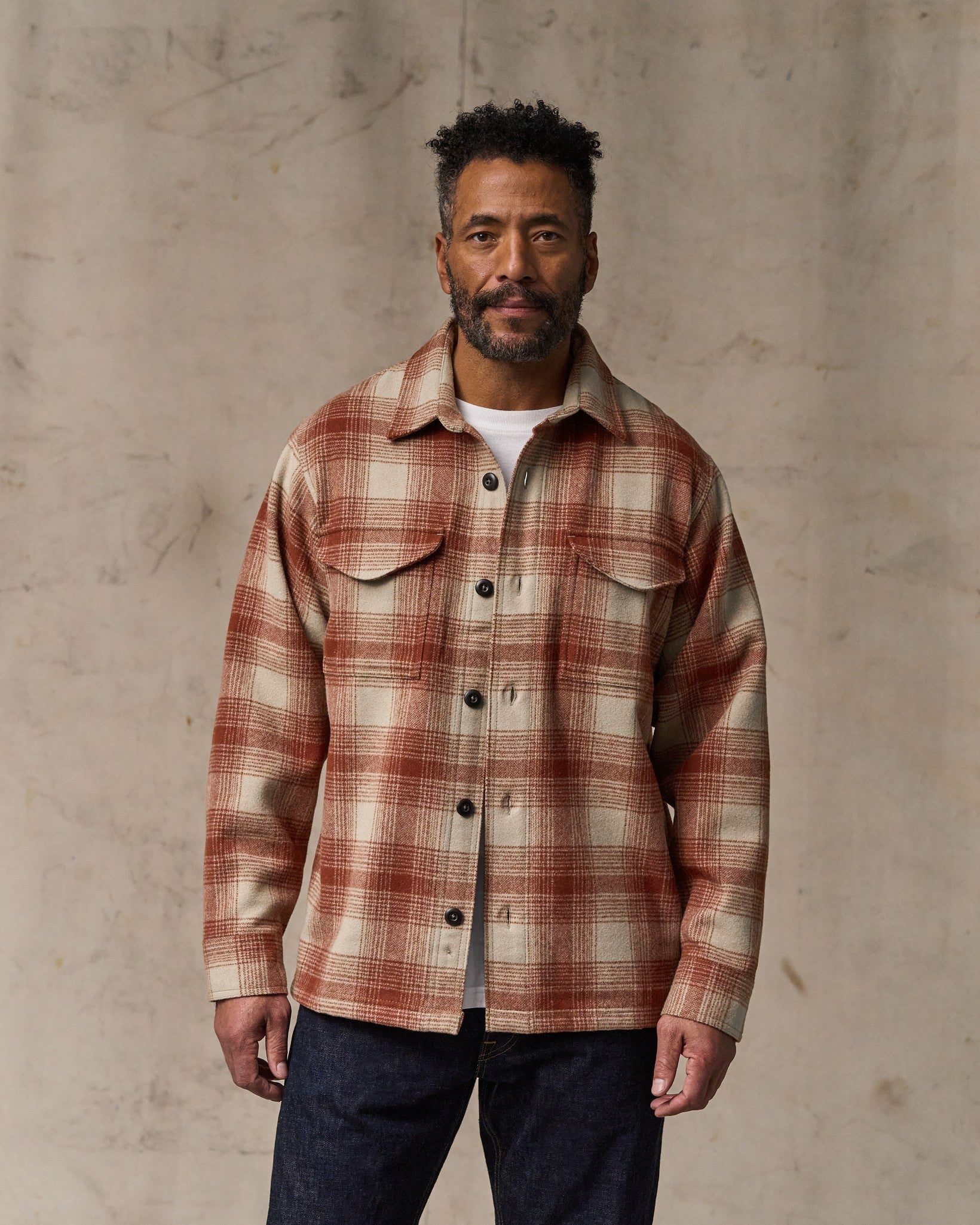 Filson Men Wool Jac-shirt - Brick Multi Plaid