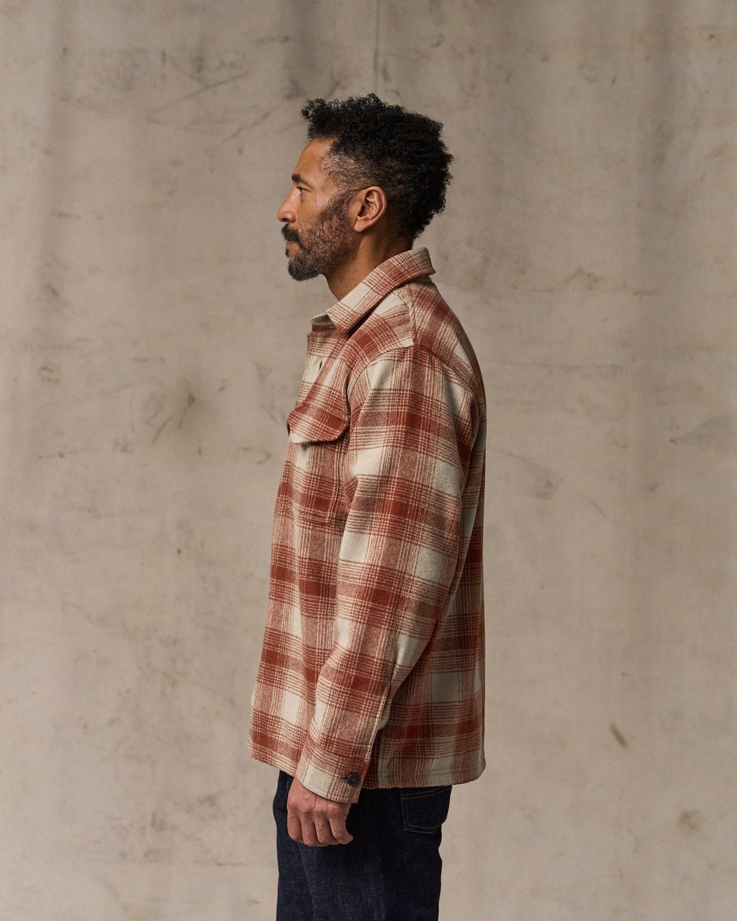 Filson Men Wool Jac-shirt - Brick Multi Plaid