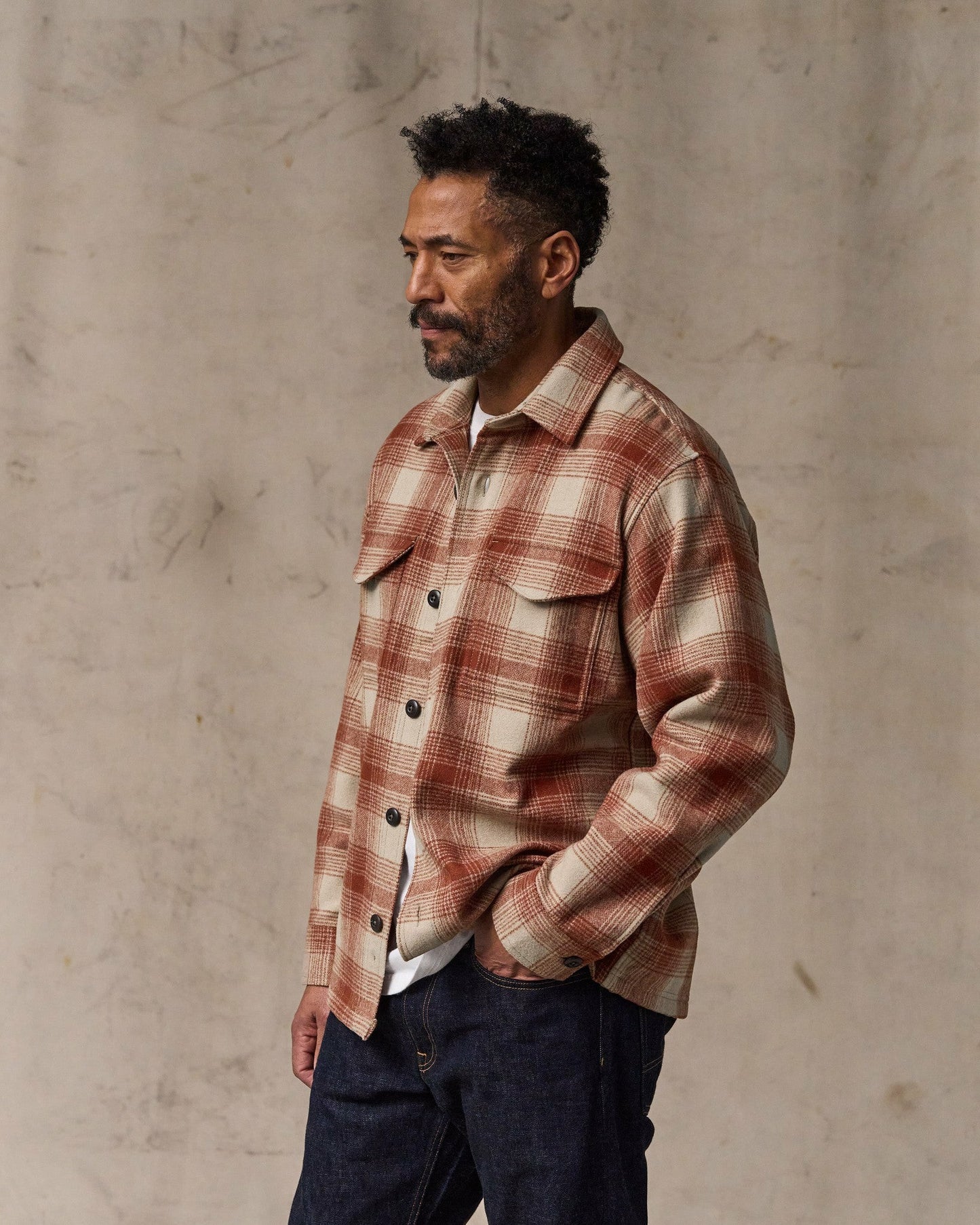 Filson Men Wool Jac-shirt - Brick Multi Plaid