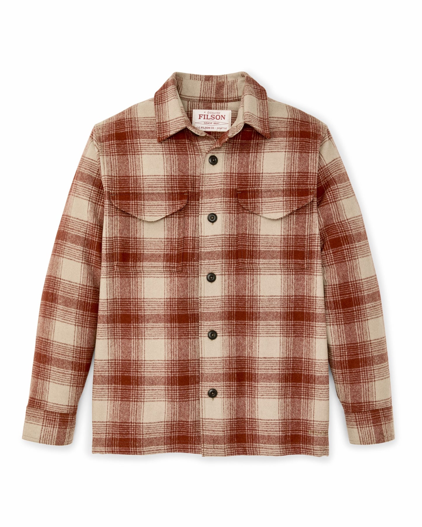 Filson Men Wool Jac-shirt - Brick Multi Plaid