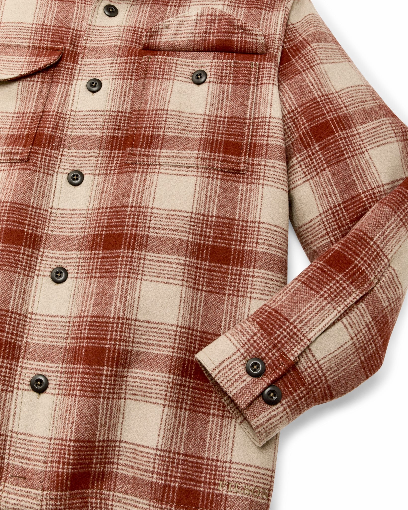 Filson Men Wool Jac-shirt - Brick Multi Plaid