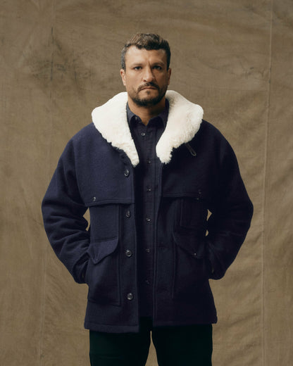 Filson Men Lined Mackinaw Wool Packer Coat - Dark Navy