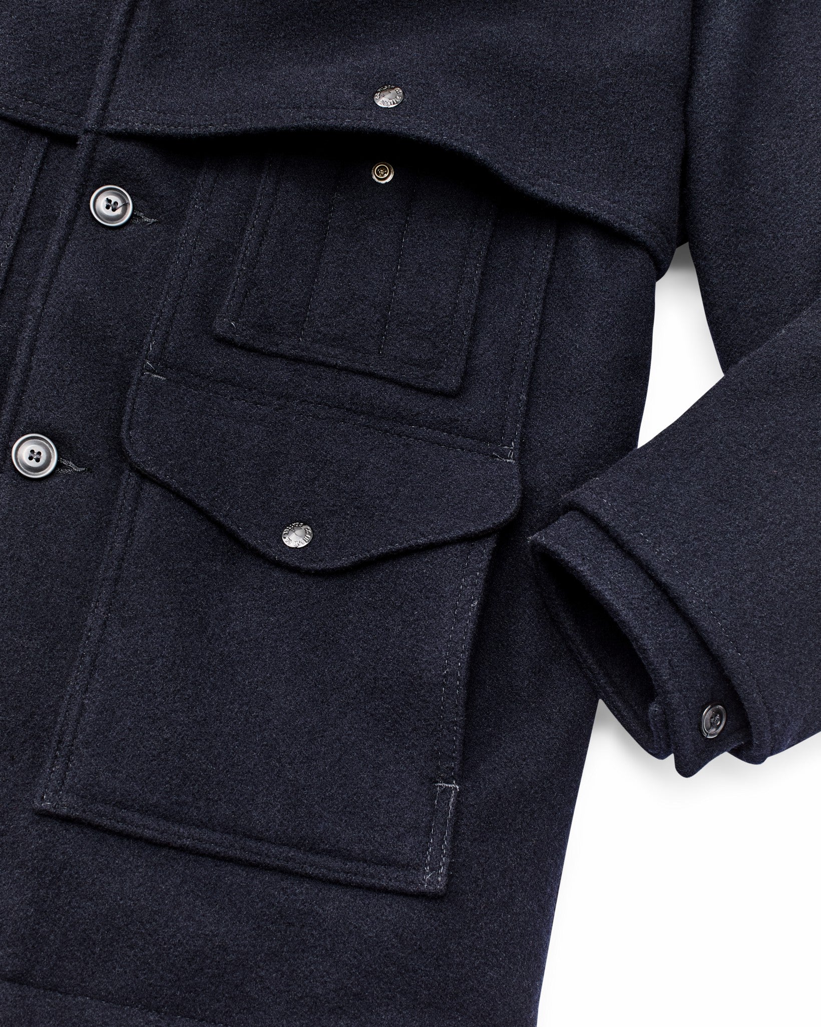 Filson Men Lined Mackinaw Wool Packer Coat - Dark Navy