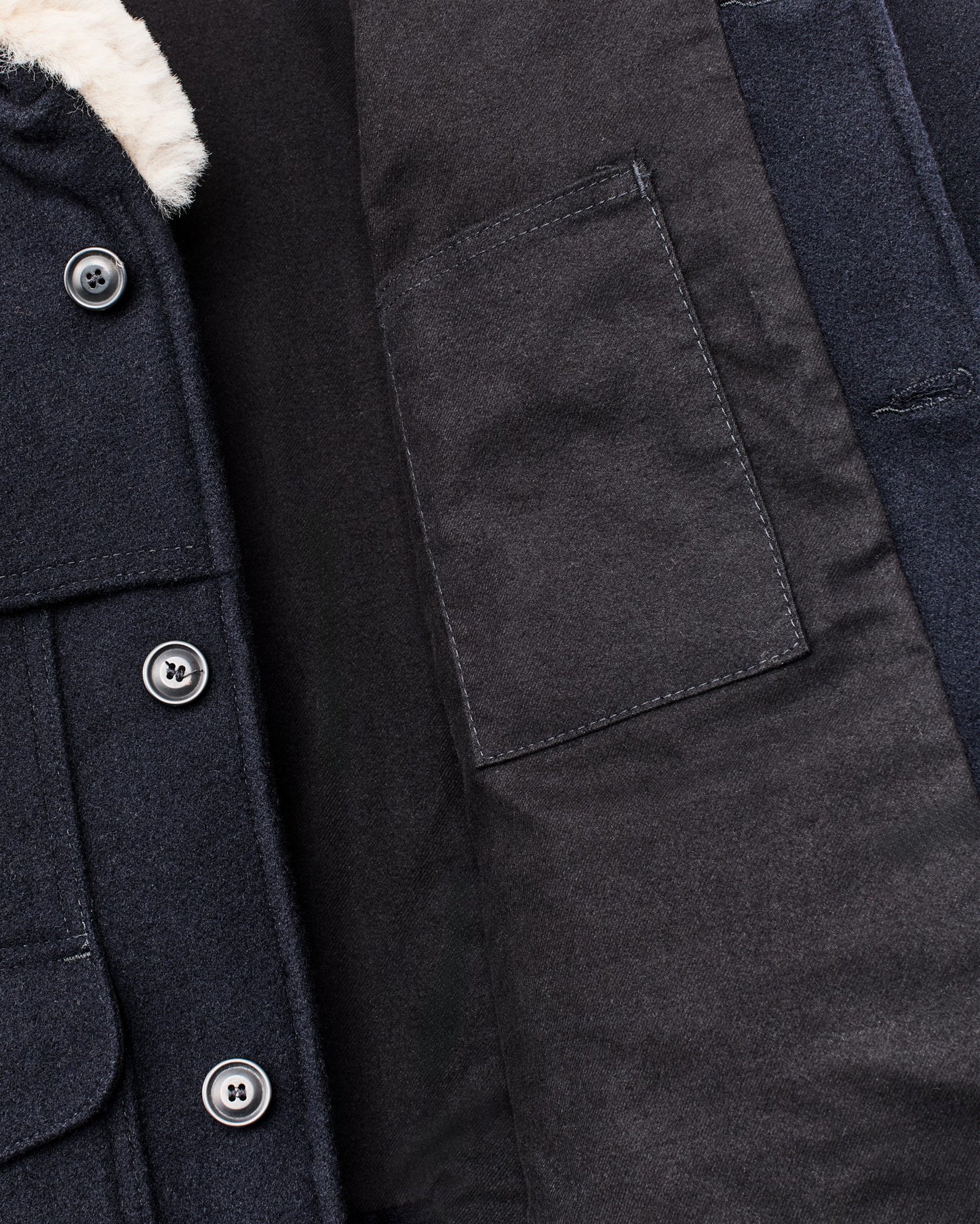 Filson Men Lined Mackinaw Wool Packer Coat - Dark Navy