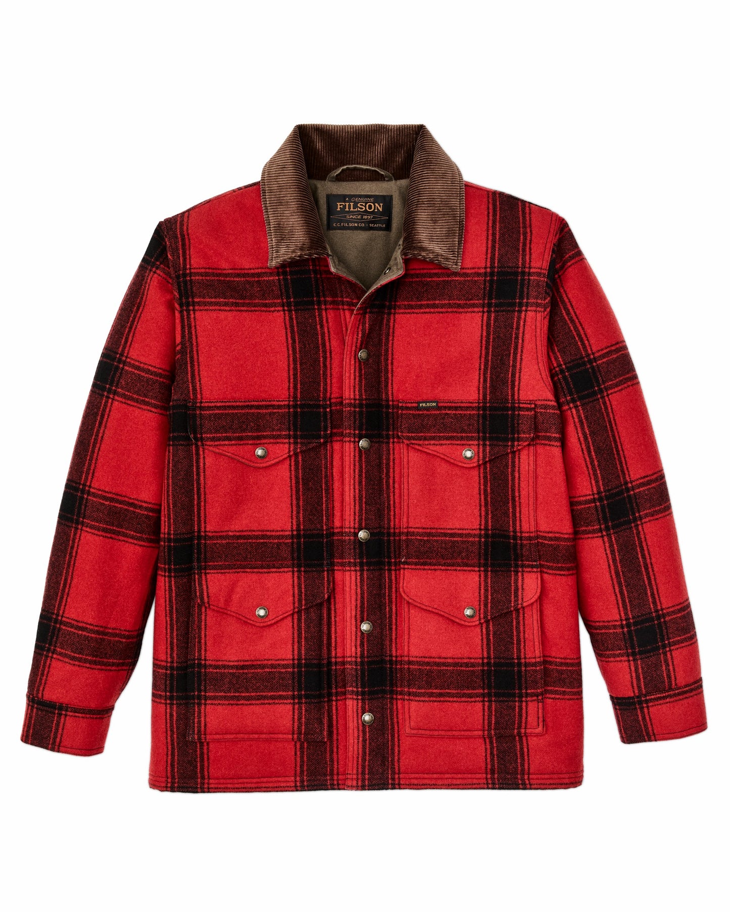 Filson Men Spokane Insulated Cruiser Jacket - Red / Black Windowpane