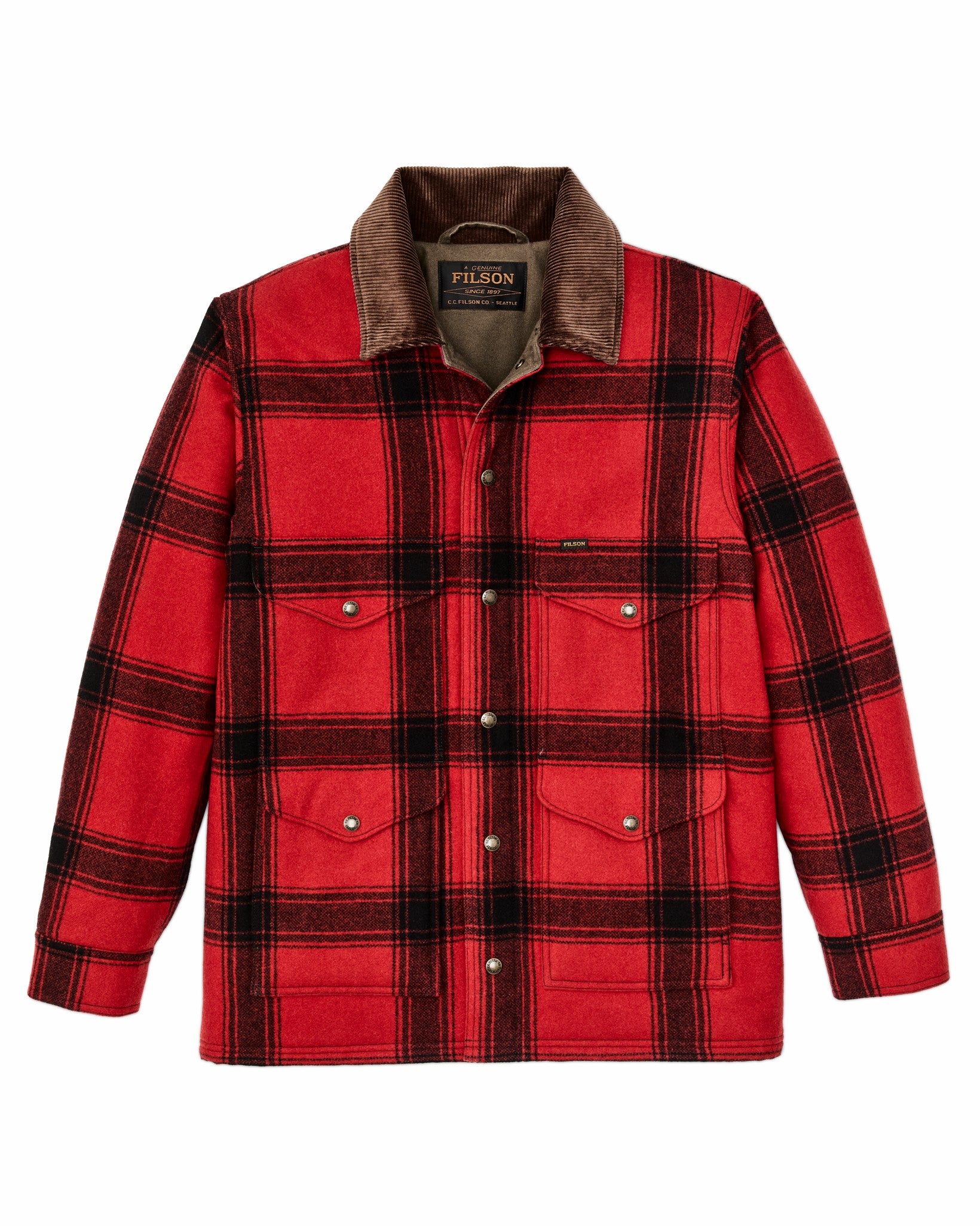 Filson Men Spokane Insulated Cruiser Jacket - Red / Black Windowpane