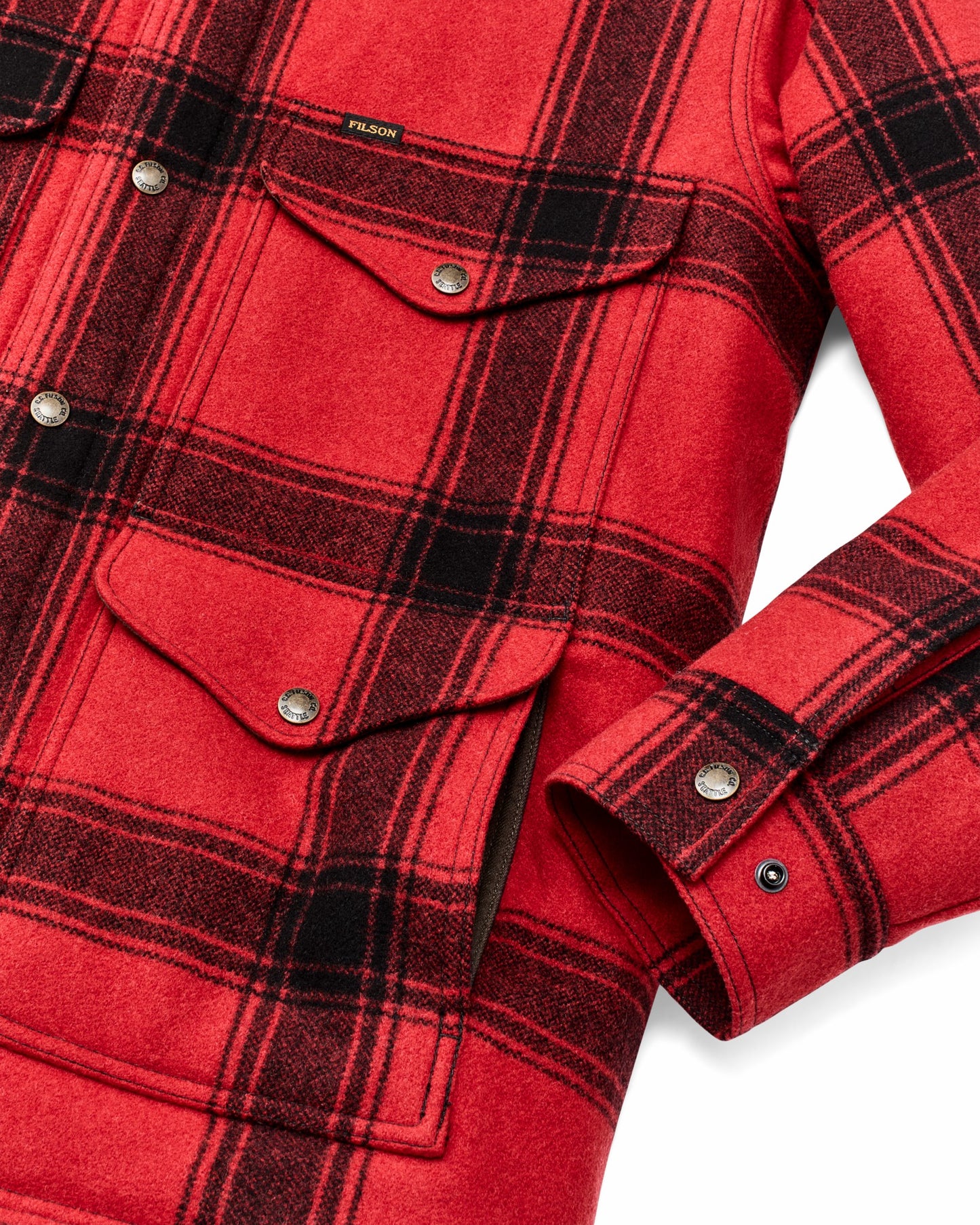 Filson Men Spokane Insulated Cruiser Jacket - Red / Black Windowpane