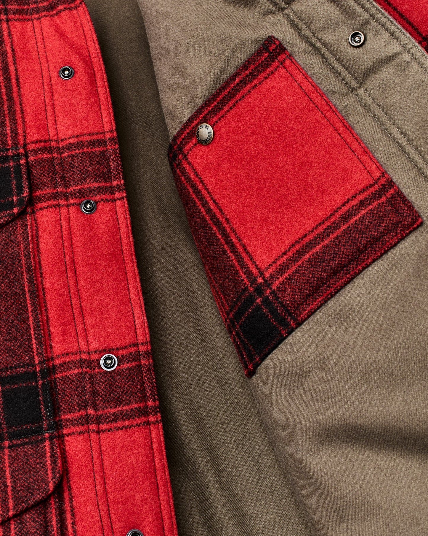 Filson Men Spokane Insulated Cruiser Jacket - Red / Black Windowpane