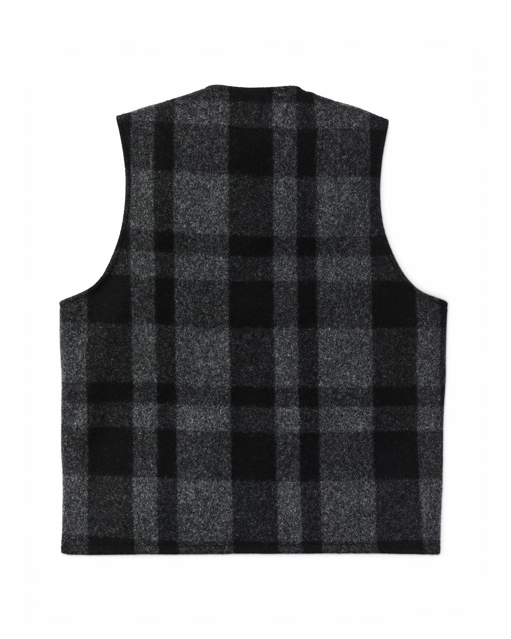 Filson Men Mackinaw Wool Vest - Charcoal / Black Heritage Plaid