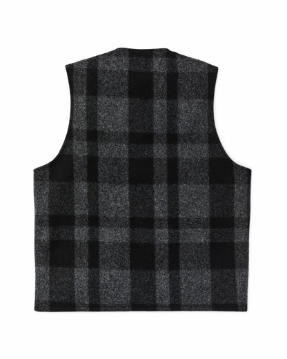 Filson Men Mackinaw Wool Vest - Charcoal / Black Heritage Plaid