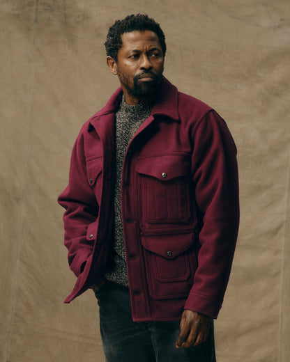 Filson Men 1940s Mackinaw Wool Cruiser Jacket - Wine