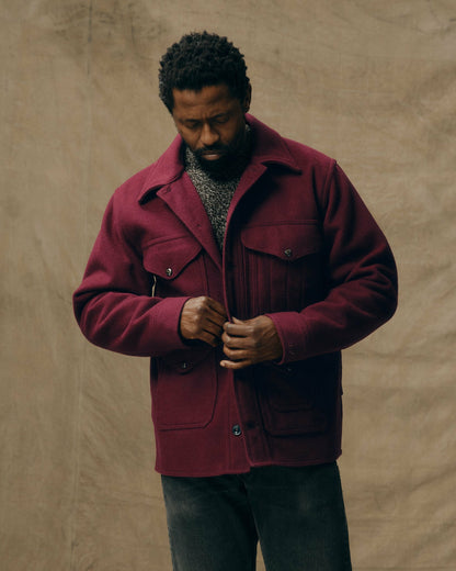 Filson Men 1940s Mackinaw Wool Cruiser Jacket - Wine