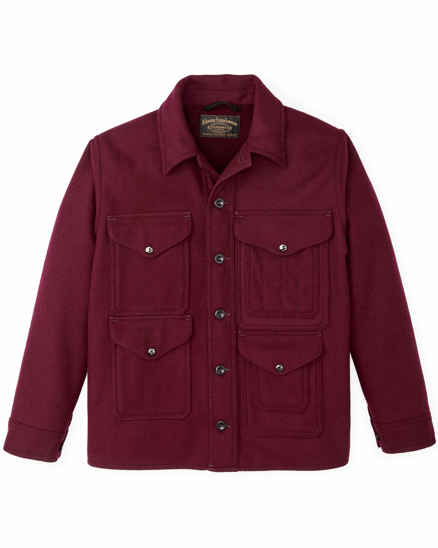 Filson Men 1940s Mackinaw Wool Cruiser Jacket - Wine
