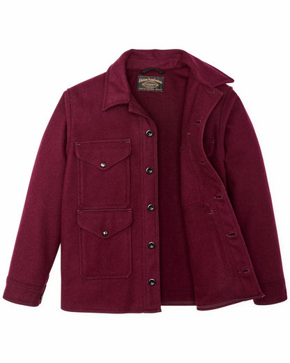 Filson Men 1940s Mackinaw Wool Cruiser Jacket - Wine