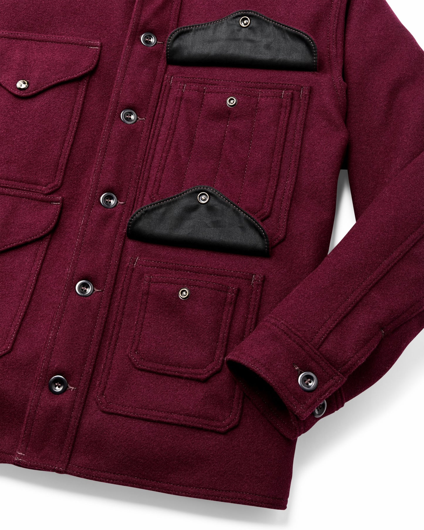 Filson Men 1940s Mackinaw Wool Cruiser Jacket - Wine