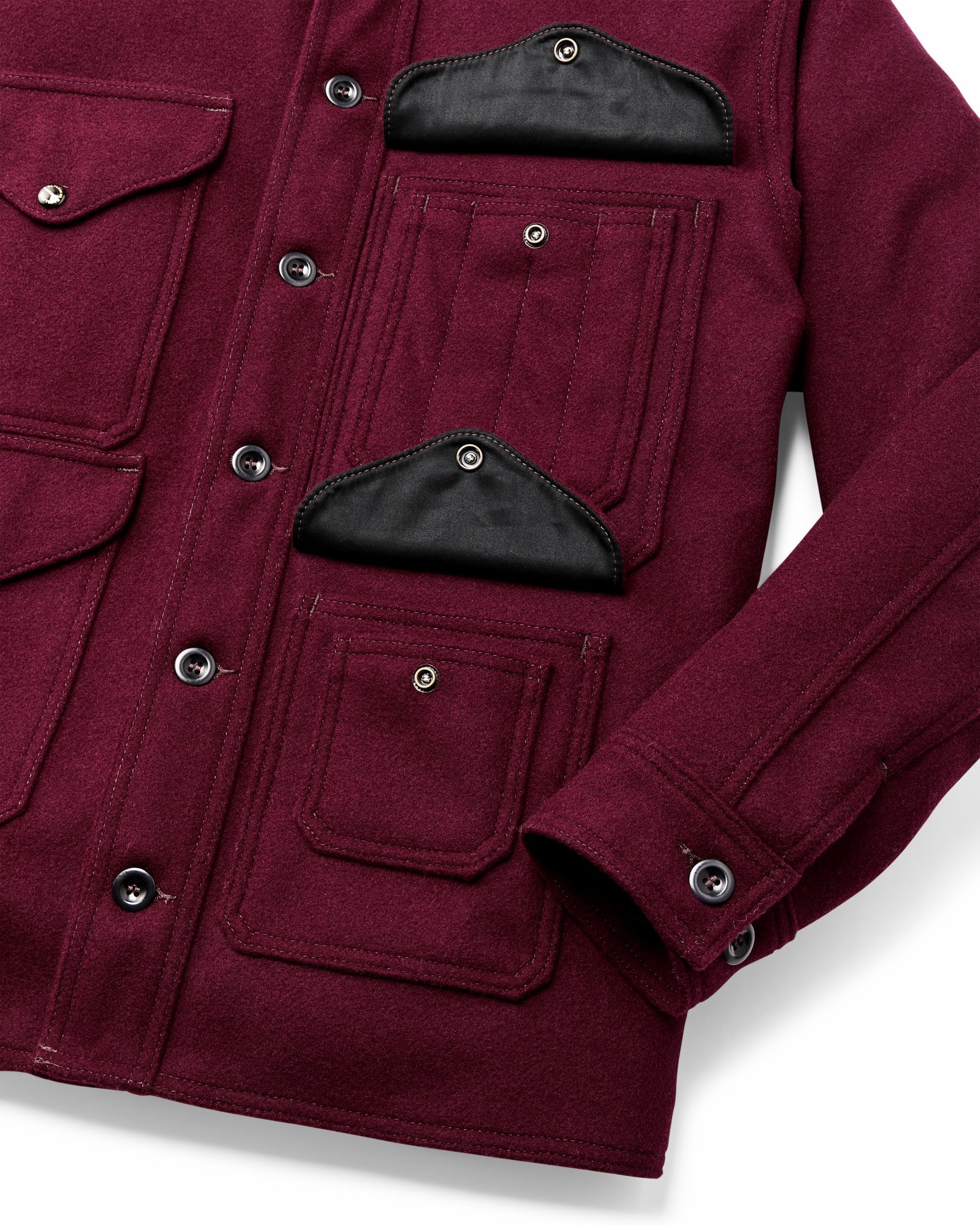 Filson Men 1940s Mackinaw Wool Cruiser Jacket - Wine