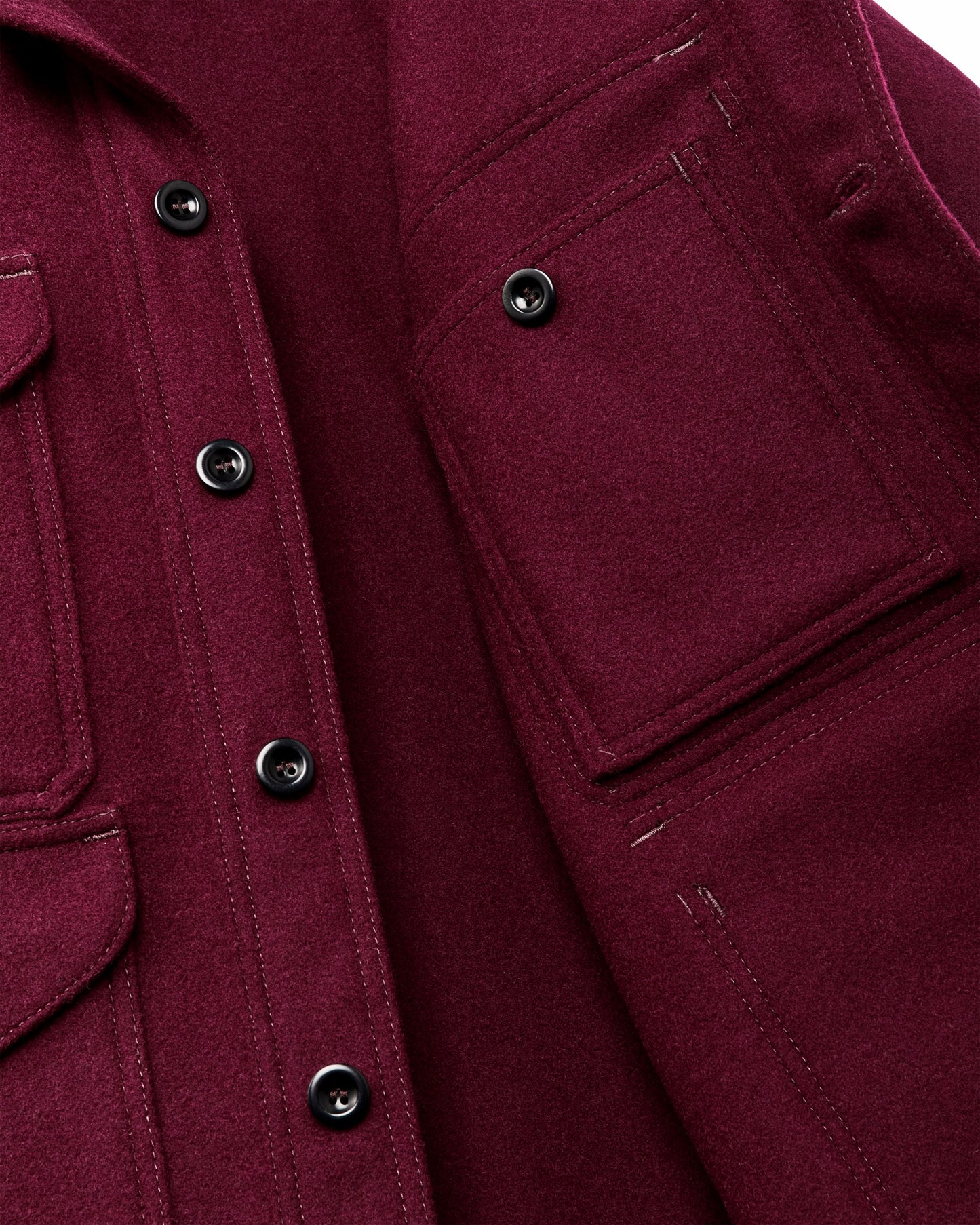 Filson Men 1940s Mackinaw Wool Cruiser Jacket - Wine