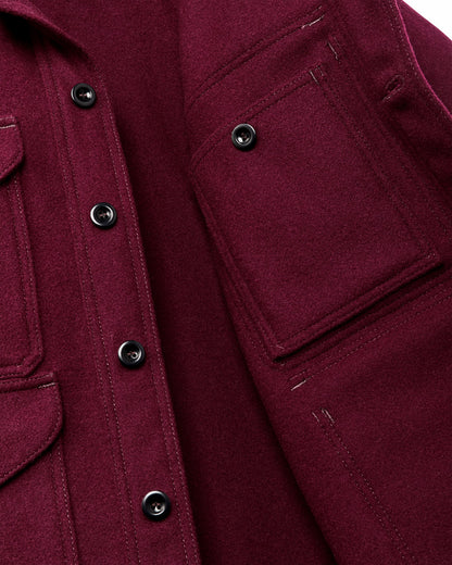 Filson Men 1940s Mackinaw Wool Cruiser Jacket - Wine
