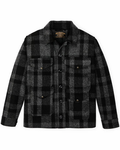 Filson Men 1940s Mackinaw Wool Cruiser Jacket - Charcoal / Black Heritage Plaid