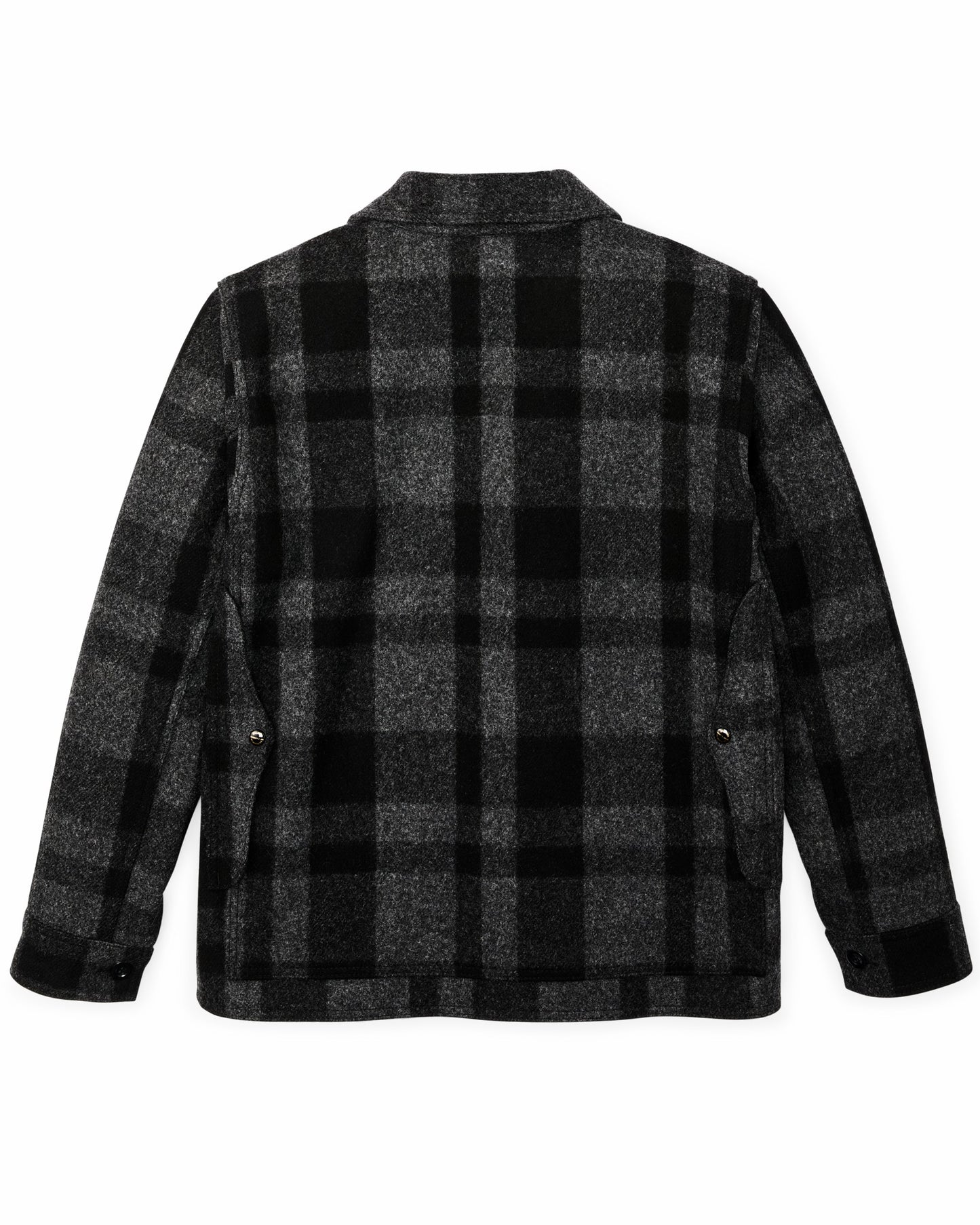Filson Men 1940s Mackinaw Wool Cruiser Jacket - Charcoal / Black Heritage Plaid