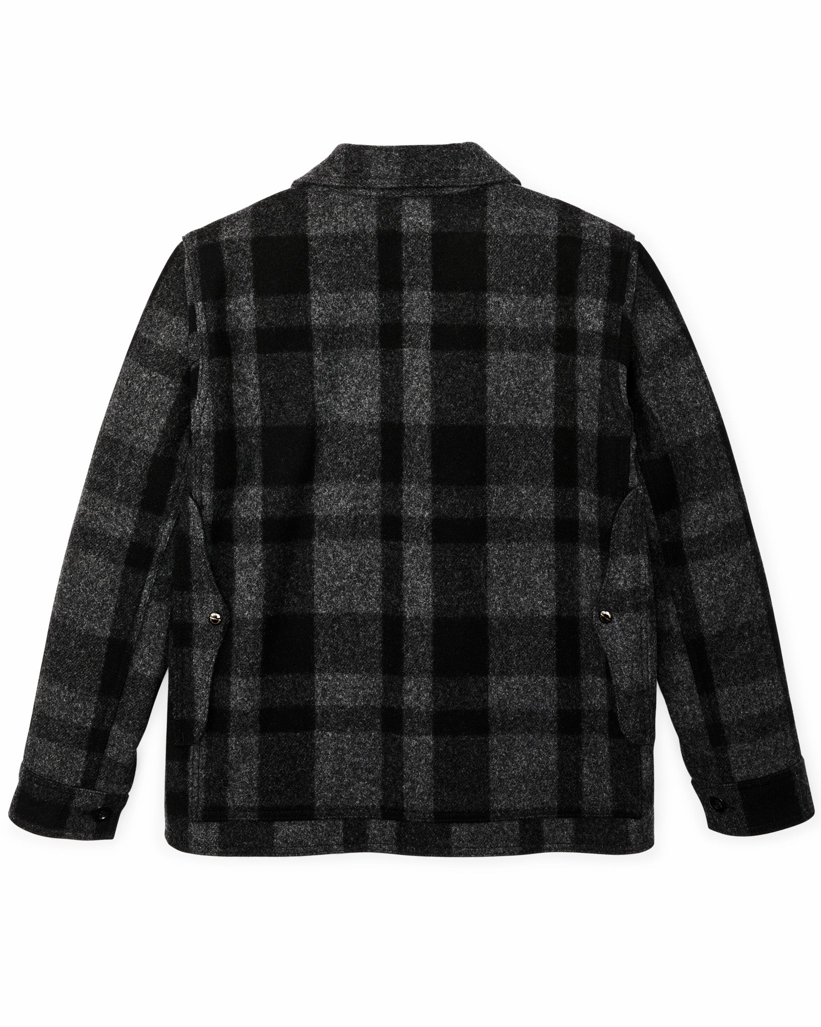 Filson Men 1940s Mackinaw Wool Cruiser Jacket - Charcoal / Black Heritage Plaid