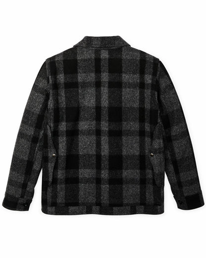 Filson Men 1940s Mackinaw Wool Cruiser Jacket - Charcoal / Black Heritage Plaid