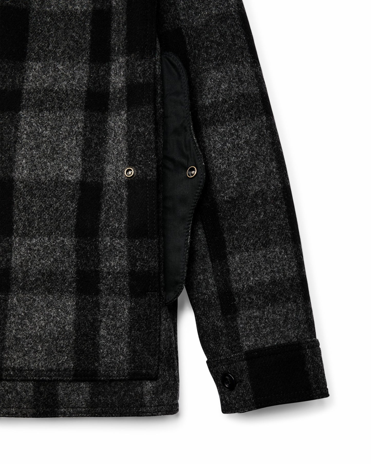 Filson Men 1940s Mackinaw Wool Cruiser Jacket - Charcoal / Black Heritage Plaid