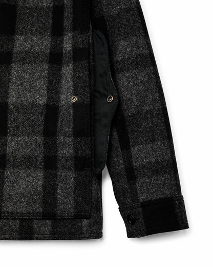 Filson Men 1940s Mackinaw Wool Cruiser Jacket - Charcoal / Black Heritage Plaid