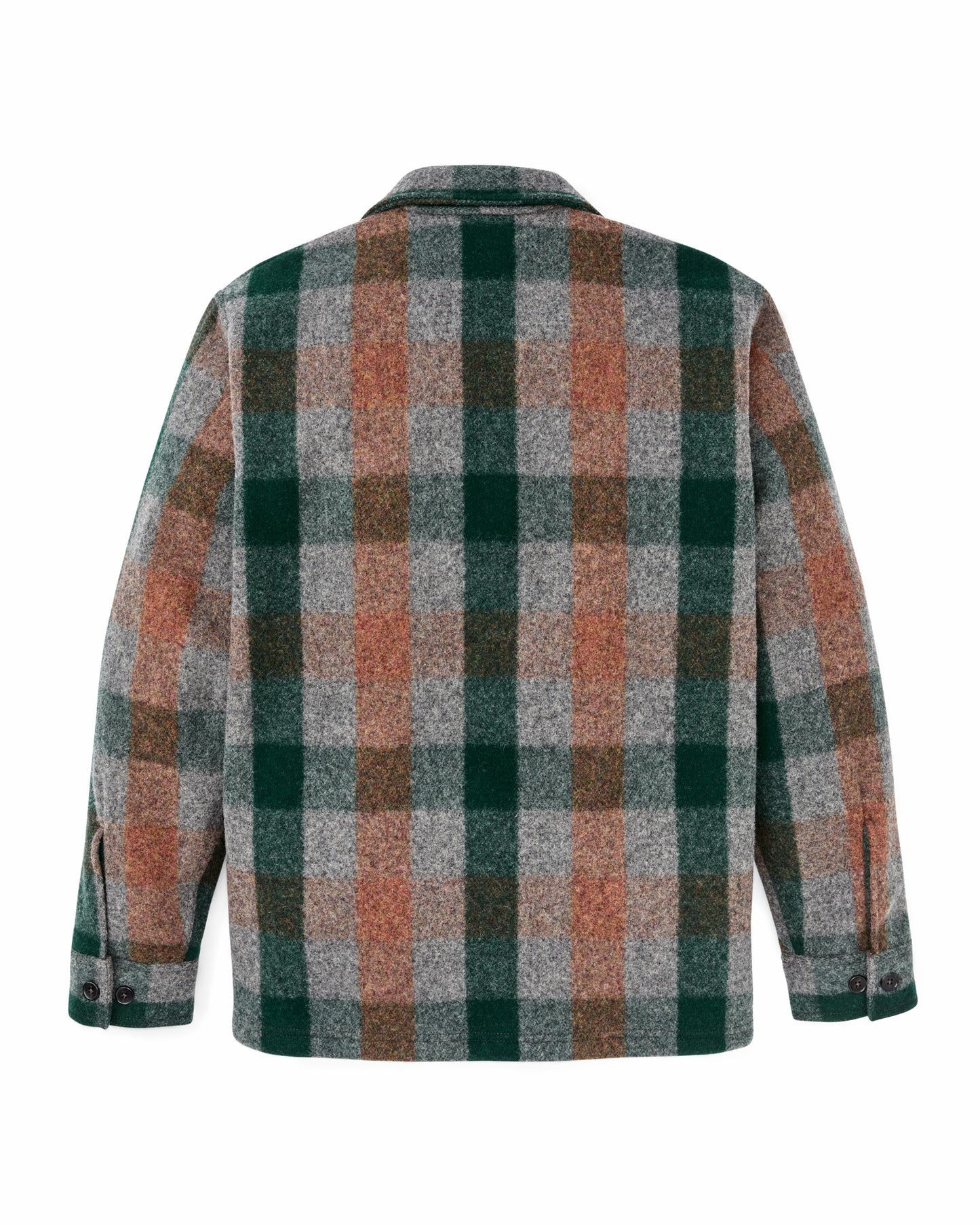 Filson Men Mackinaw Wool Jac-shirt - Green / Orange / Gray Plaid