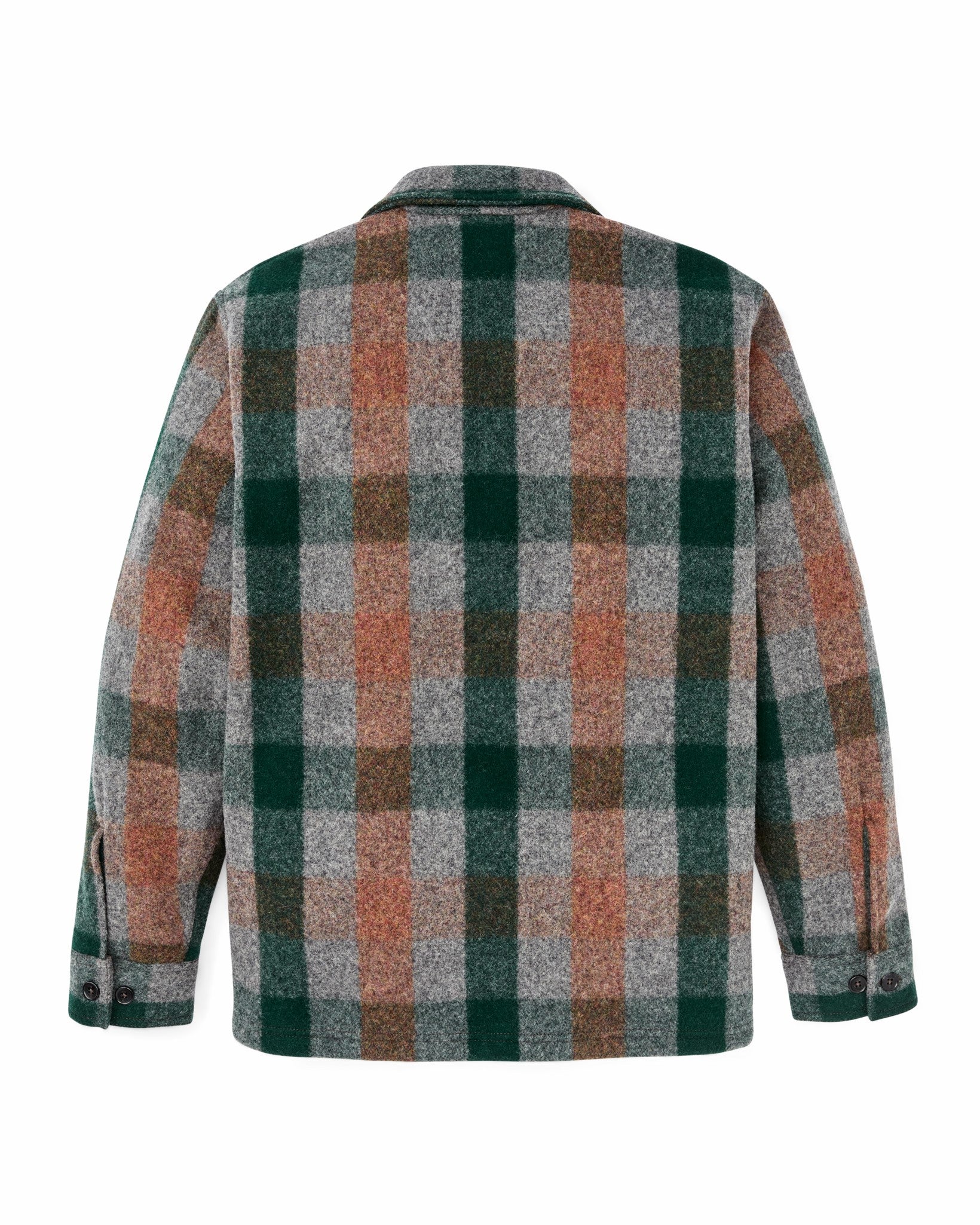 Filson Men Mackinaw Wool Jac-shirt - Green / Orange / Gray Plaid