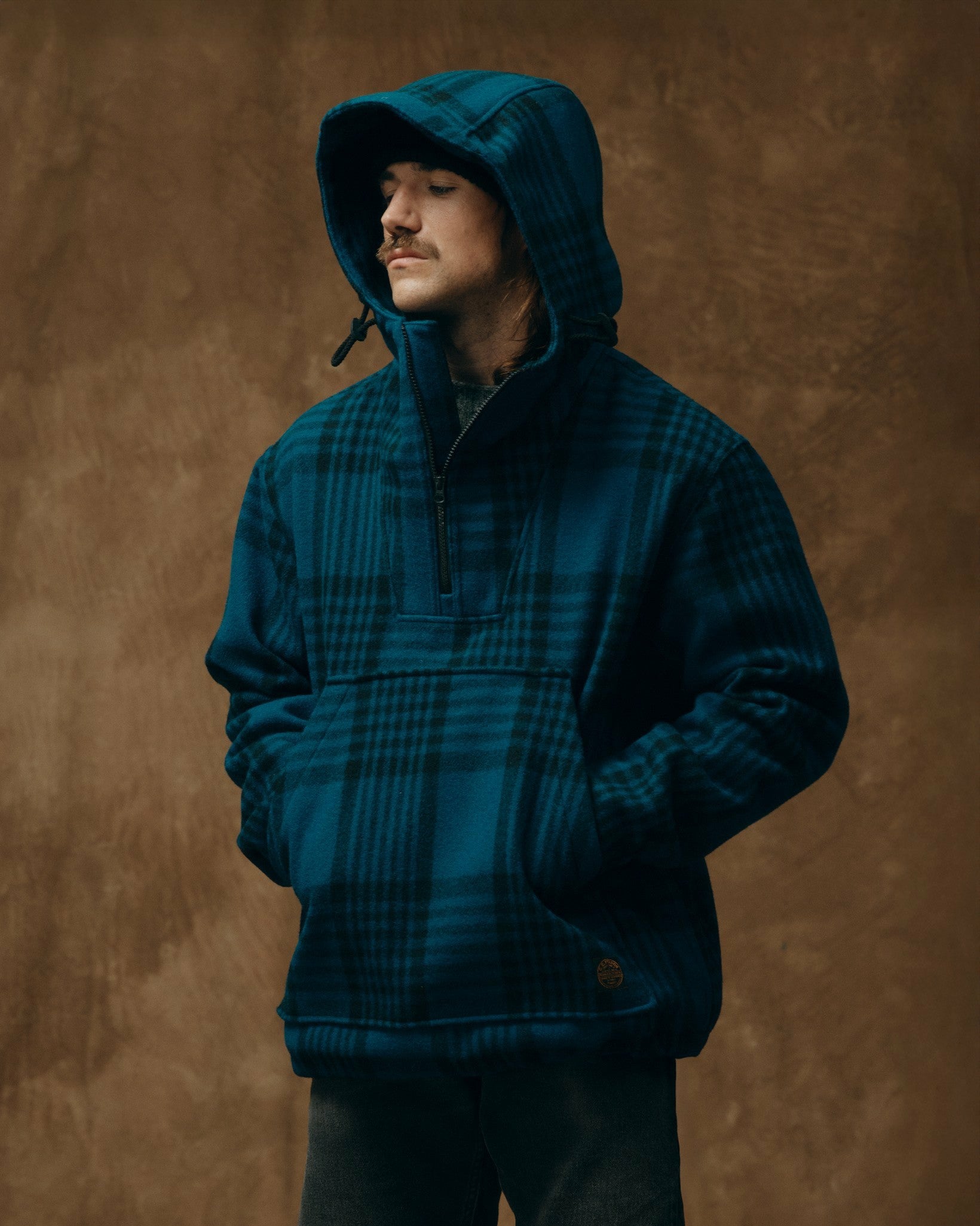 Filson Men Mackinaw Wool Anorak - Blue / Black Plaid