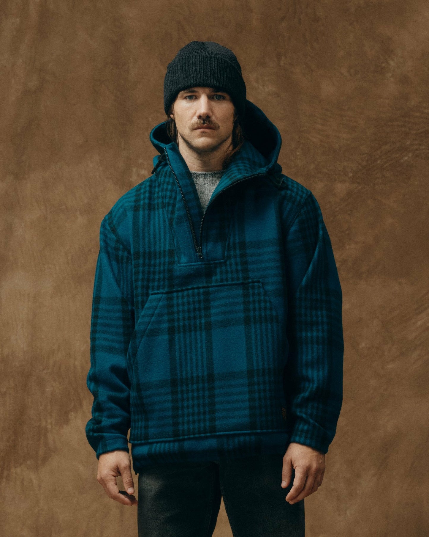 Filson Men Mackinaw Wool Anorak - Blue / Black Plaid