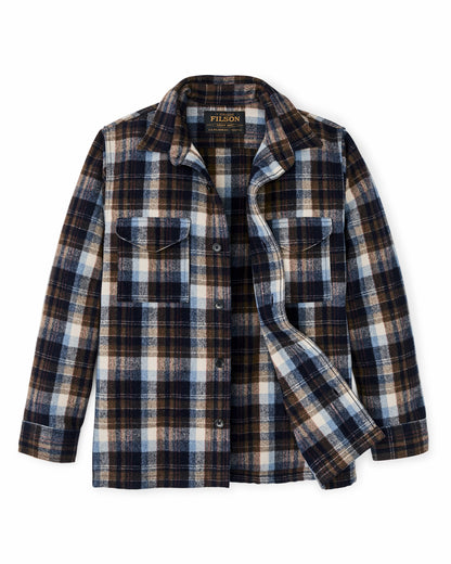 Filson Men Wool Jac-shirt - Brown / Light Blue Multi Plaid